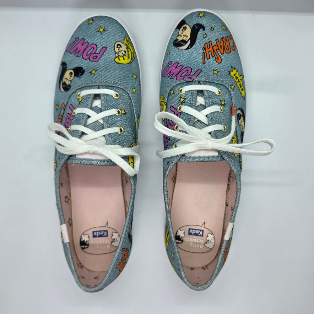 Keds Betty and Veronica Archie Comics Denim Sneakers Blue Pop Art WF60293 9.5 - Picture 4 of 10